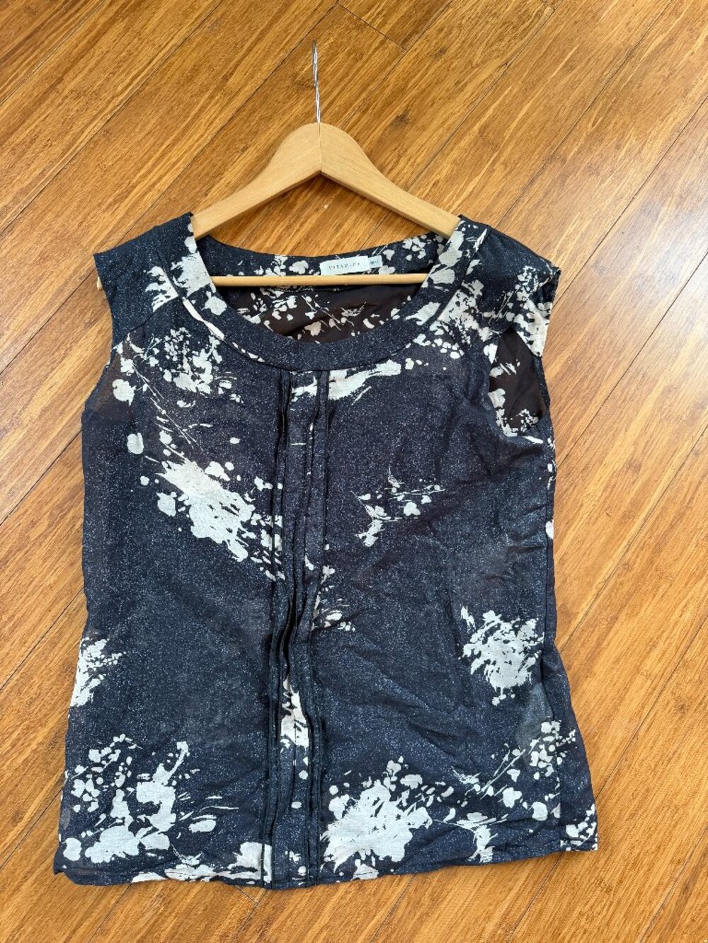Vitamina Argentina Silk Cotton Structured Shoulder Pad Top - S
